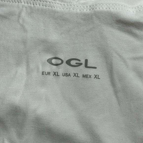 OGL Women's Criss Cross Off Shoulder Slim New Airy Brami Top Pure White XL New - Picture 8 of 9